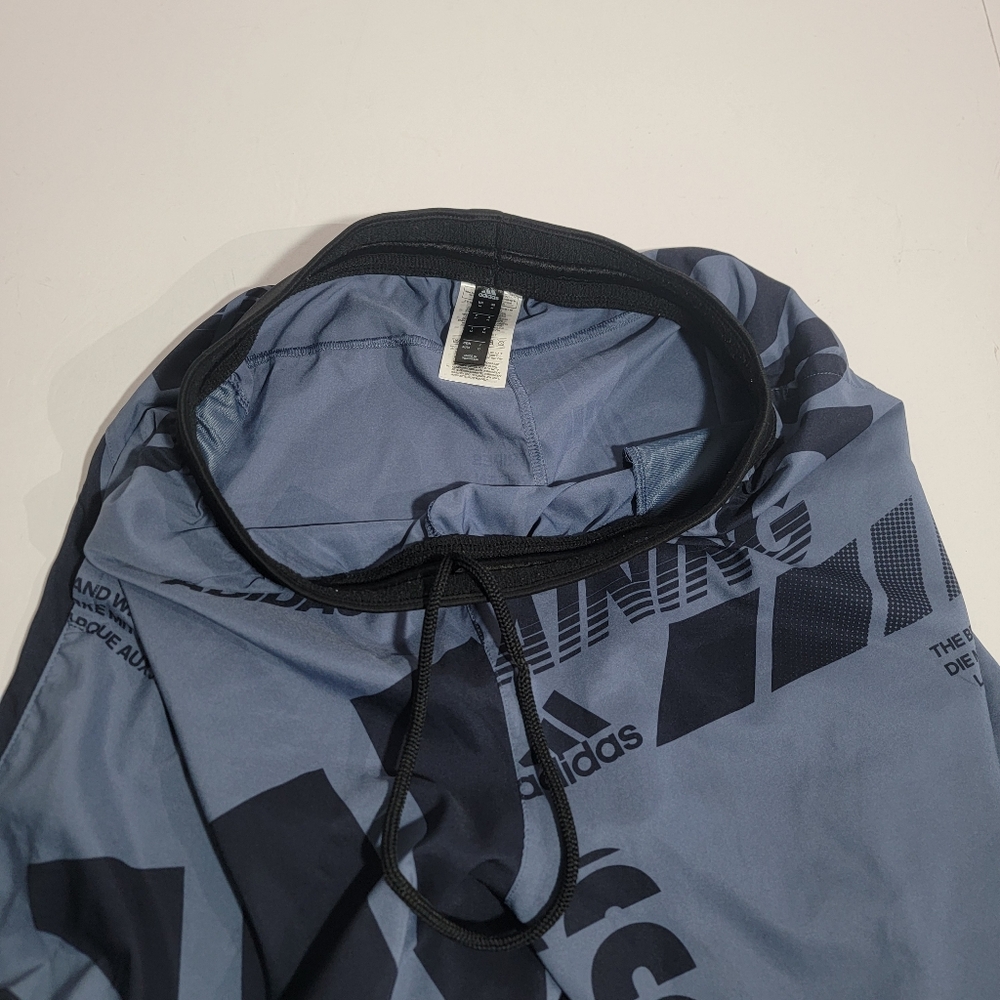 Adidas Men's Blue And Grey Logo Print Athletic Shorts Size M - Picture 6 of 9